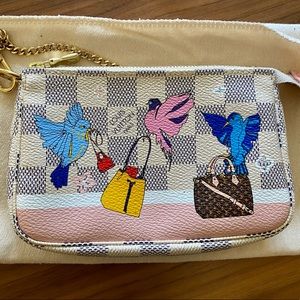 💯Auth. Louis Vuitton Mini Pochette in Damier Azur